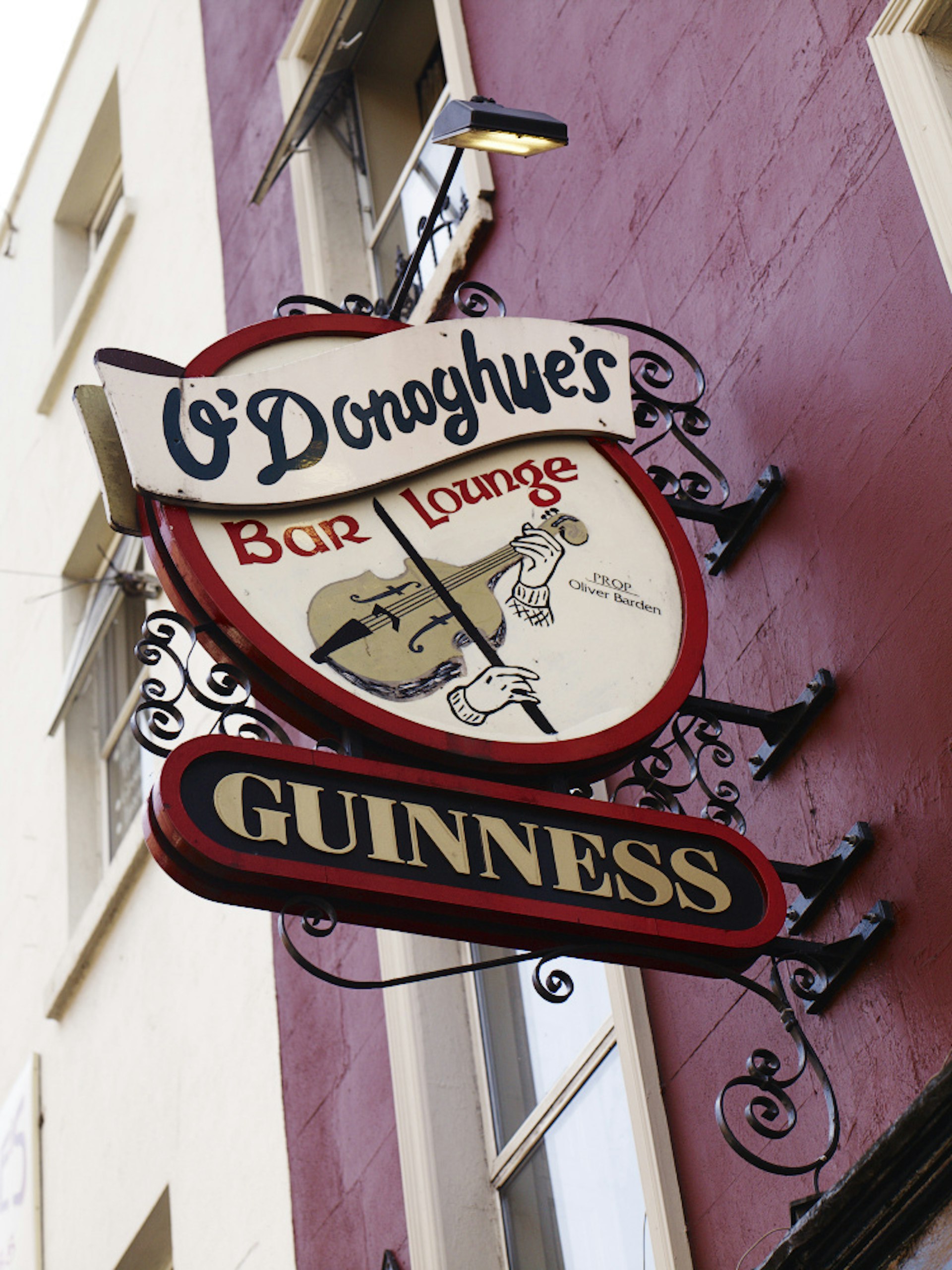 Sign outside O’Donoghue’s pub.
