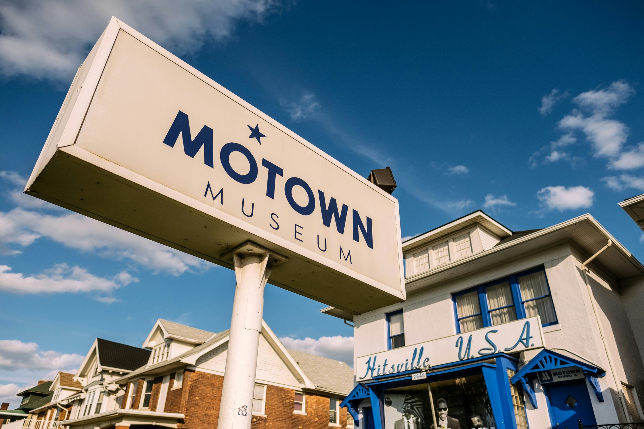 Exterior of Motown Museum-Hitsville USA. Original location of Motown Music production. Established in 1958 by Berry Gordy Jr., this record company was the place that established many recording stars of that era.
