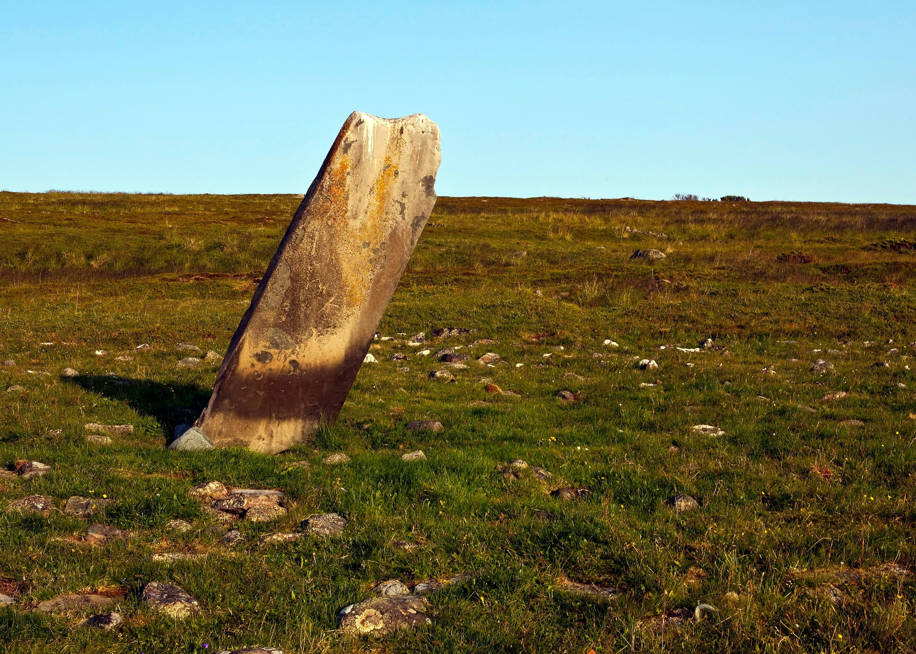 Sacrificial stone in the Varangefjord, Norway, Norway, Mortensnes, Varangerfjord, Transtein, sacrificial stone, ritual stone, stele, tundra, history,