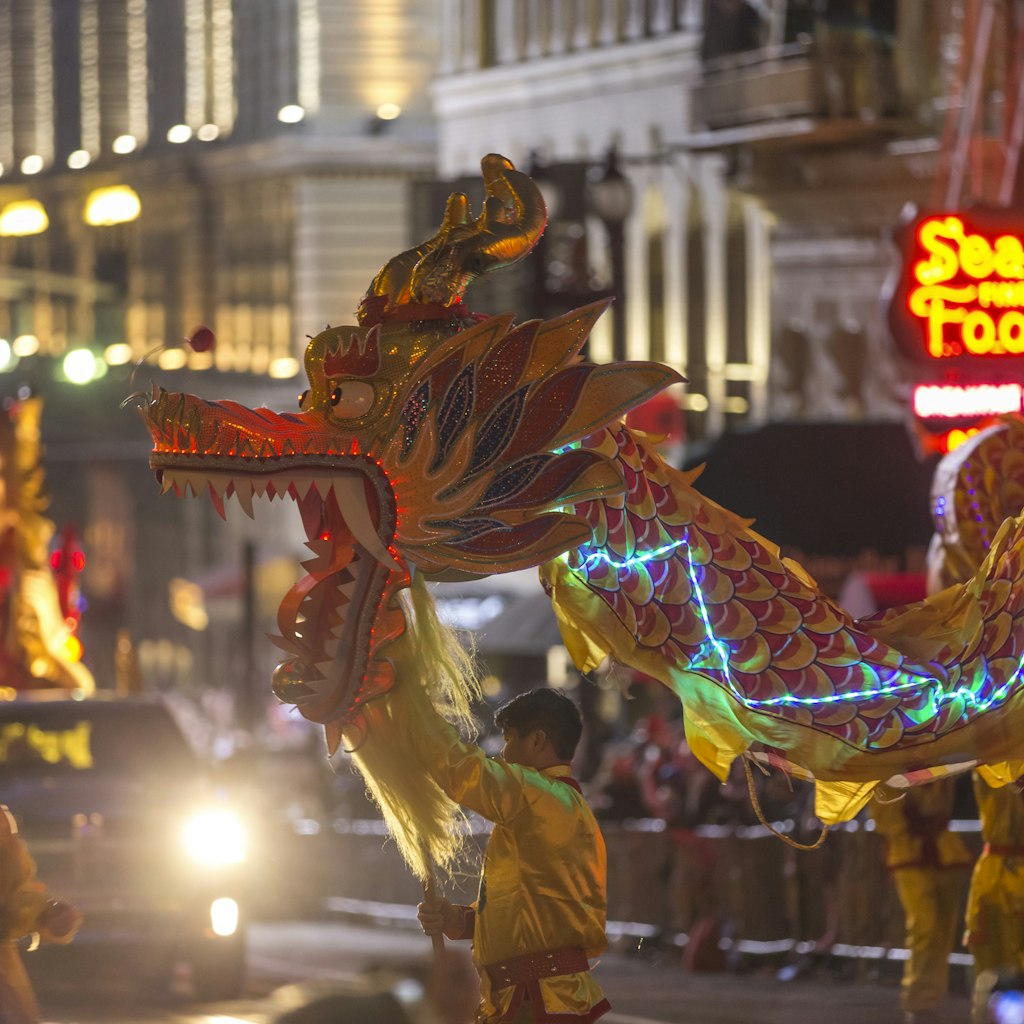 Chinese New Year parade in the streets of San Francisco.