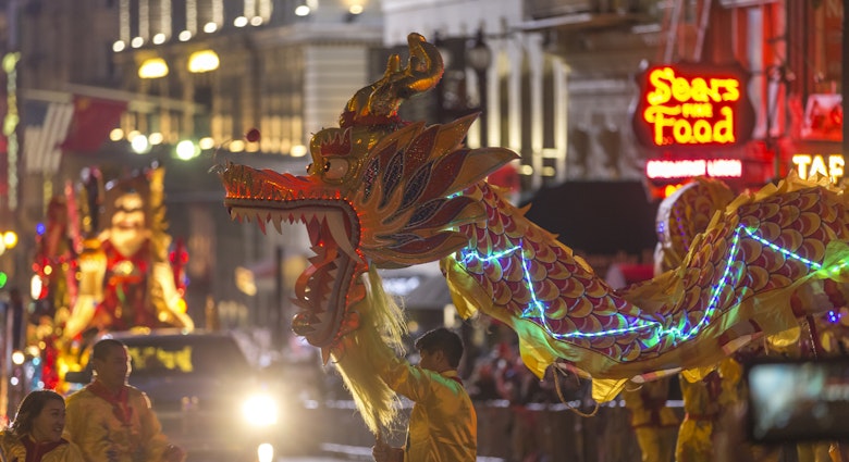 Chinese New Year parade in the streets of San Francisco.