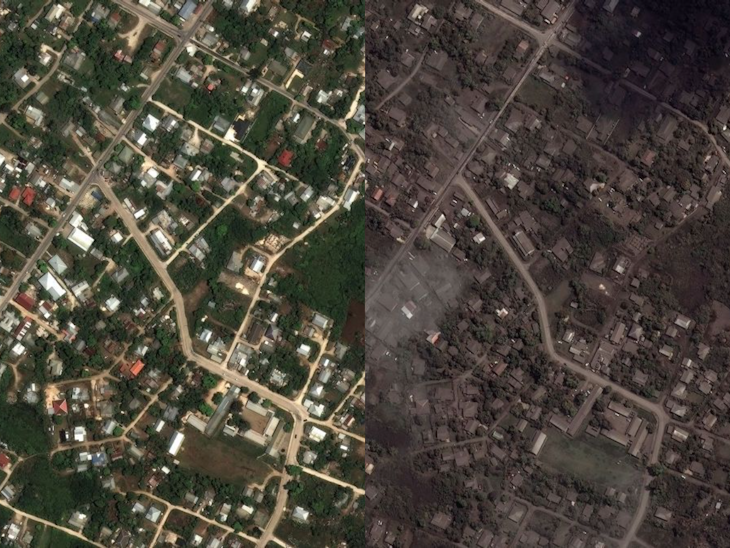 Tonga tsunami: before and after shot