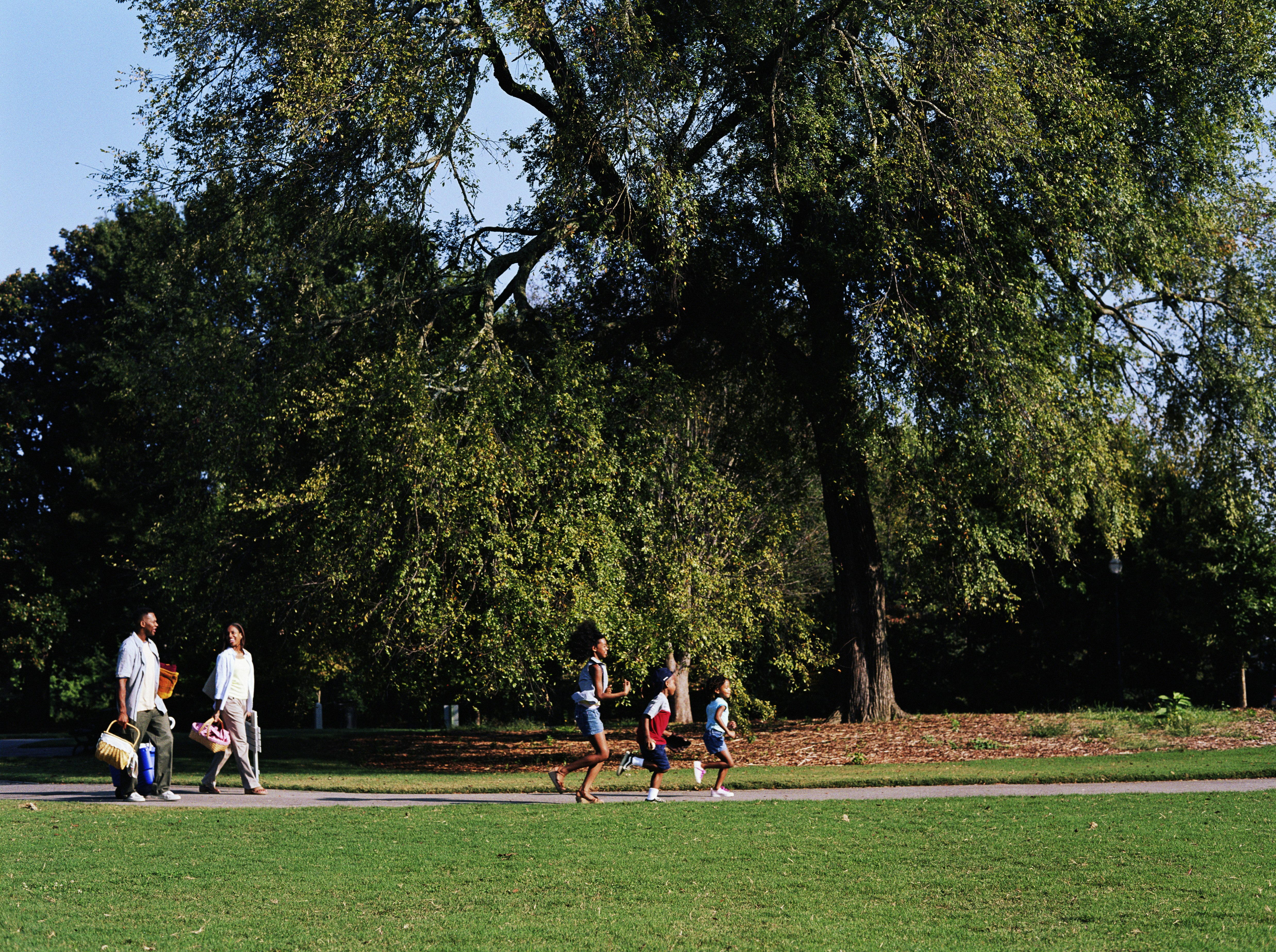 A family visits Piedmont Park, Atlanta, Georgia, USA