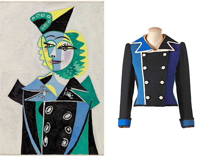 A YSL jacket from the autumn/winter 1979 collection inspired by Pablo Picasso’s Portrait of Nusch Éluard (1937)