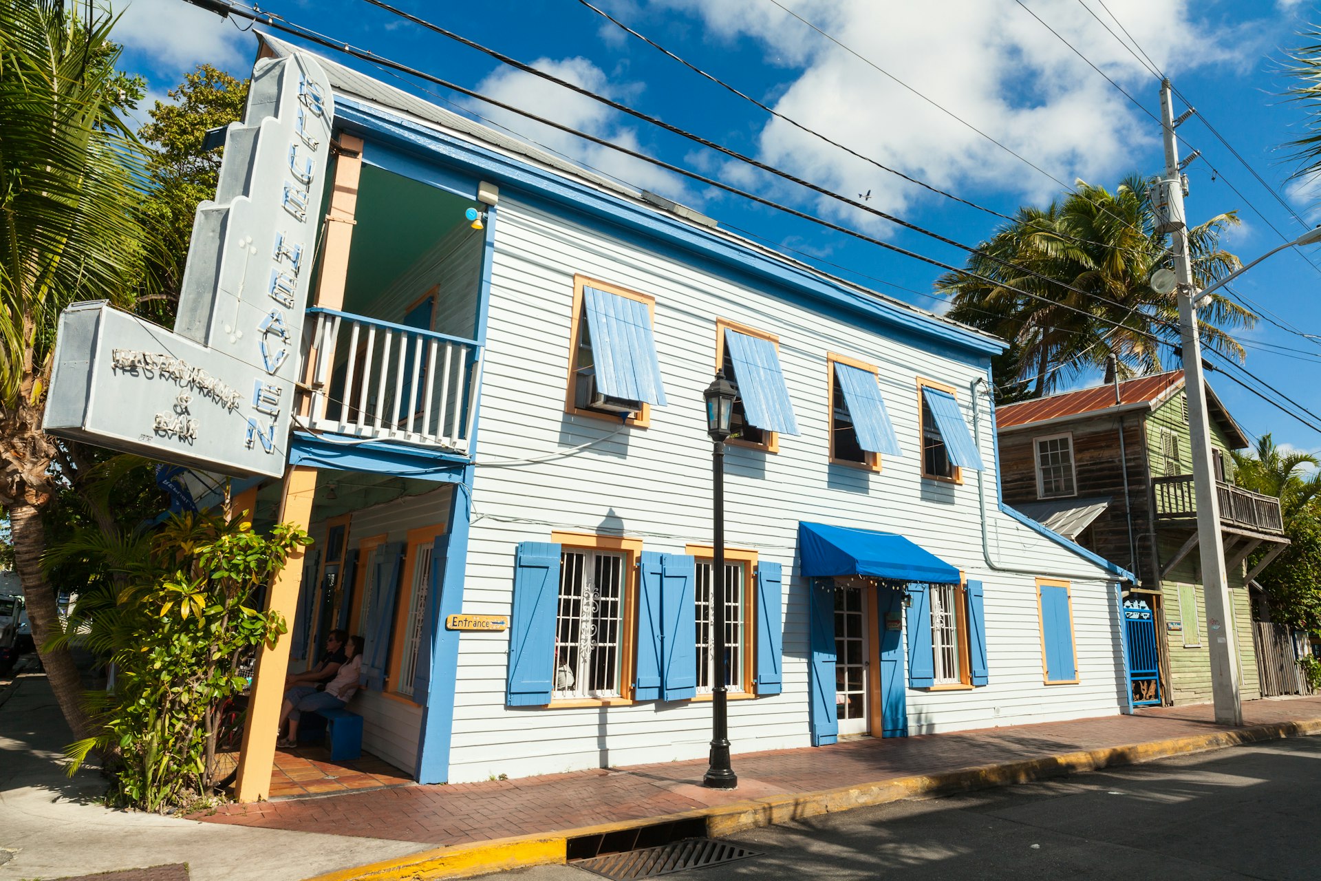 The iconic Blue Heaven restaurant in the historic Bahama Village area of Key West