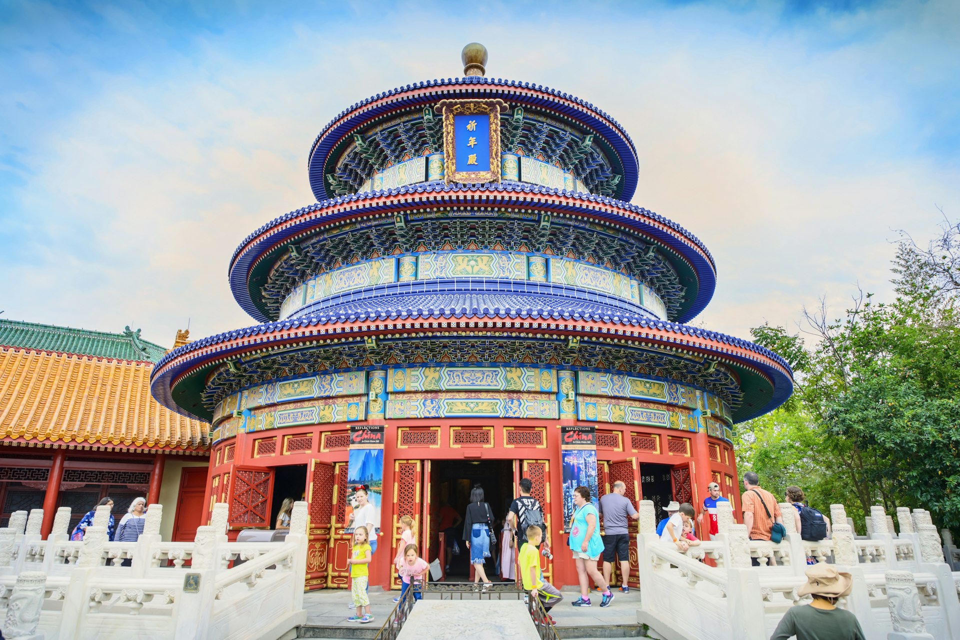 The reproduction Temple of Heaven in the Epcot Center, Florida