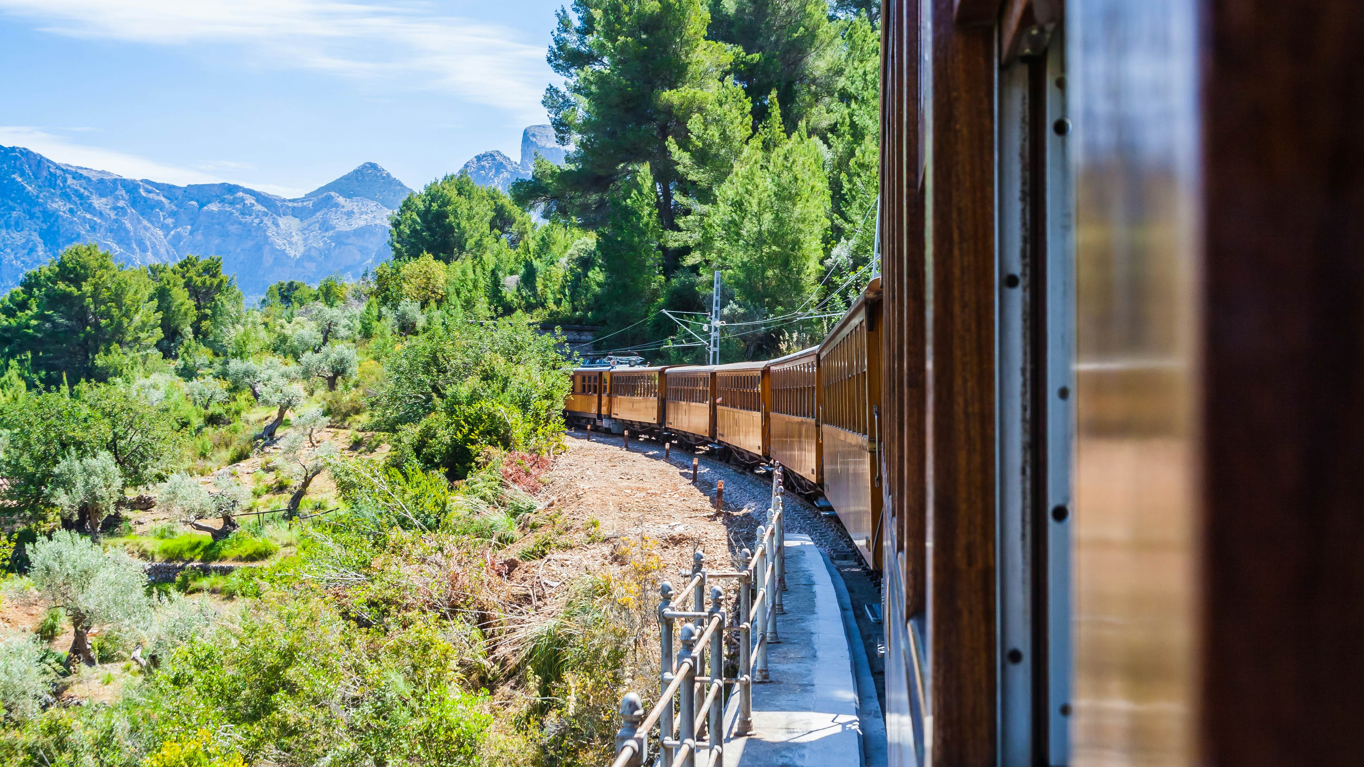 The vintage train from Soller to Palma de Mallorca