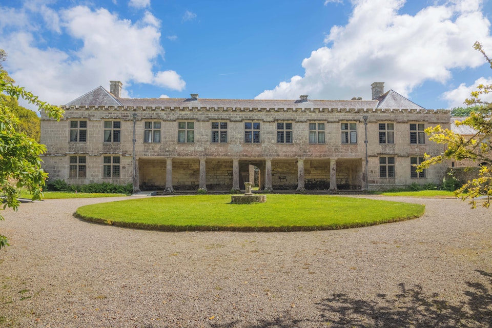 The historic country manor Godolphin House on the Godolphin Estate at Helston, Cornwall, England, UK.