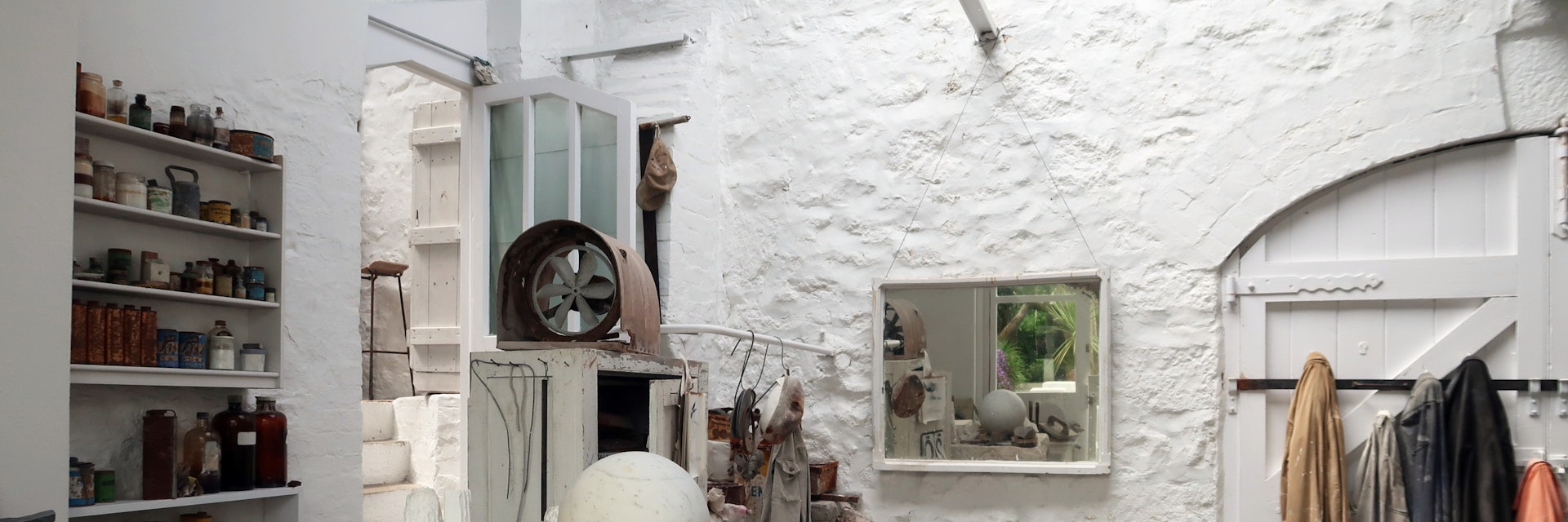 St Ives, UK - July 2019: Barbara Hepworth Museum and Sculpture Garden