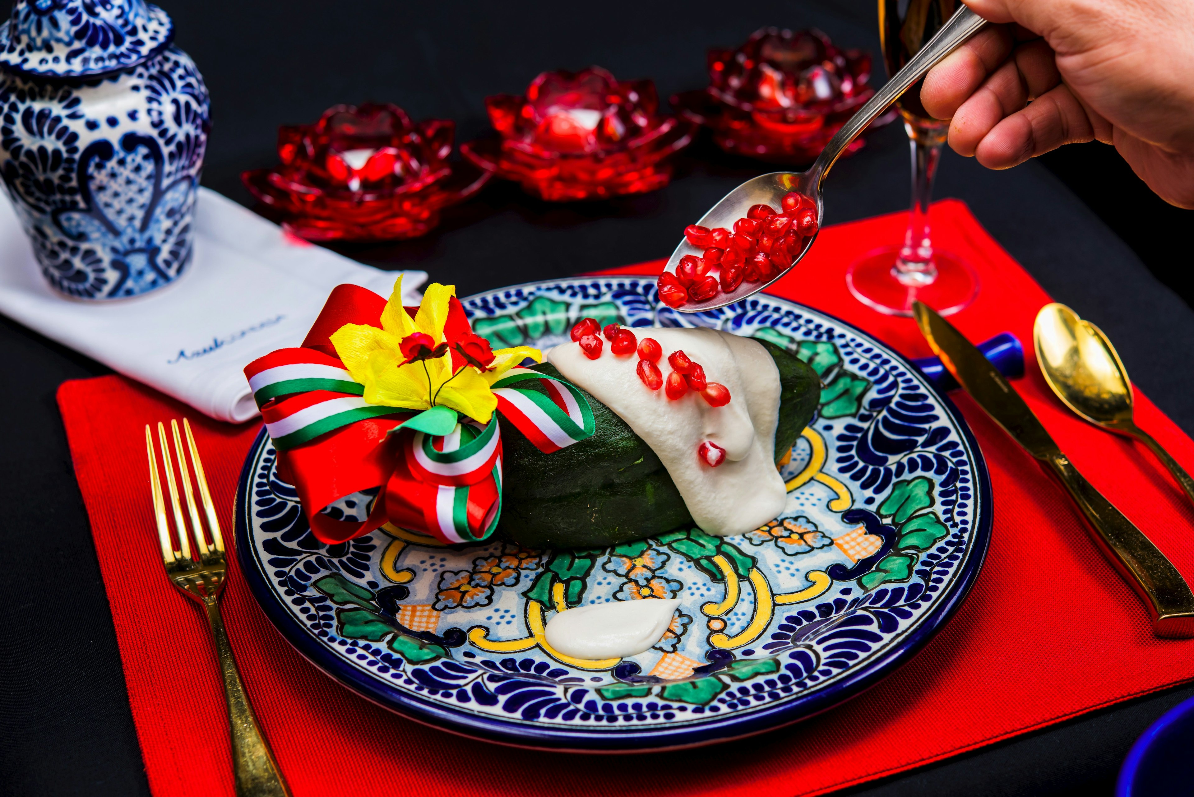 Mexican chef Ricardo Munoz Zurita crafts a dish at Azul Condesa restaurant in Mexico City