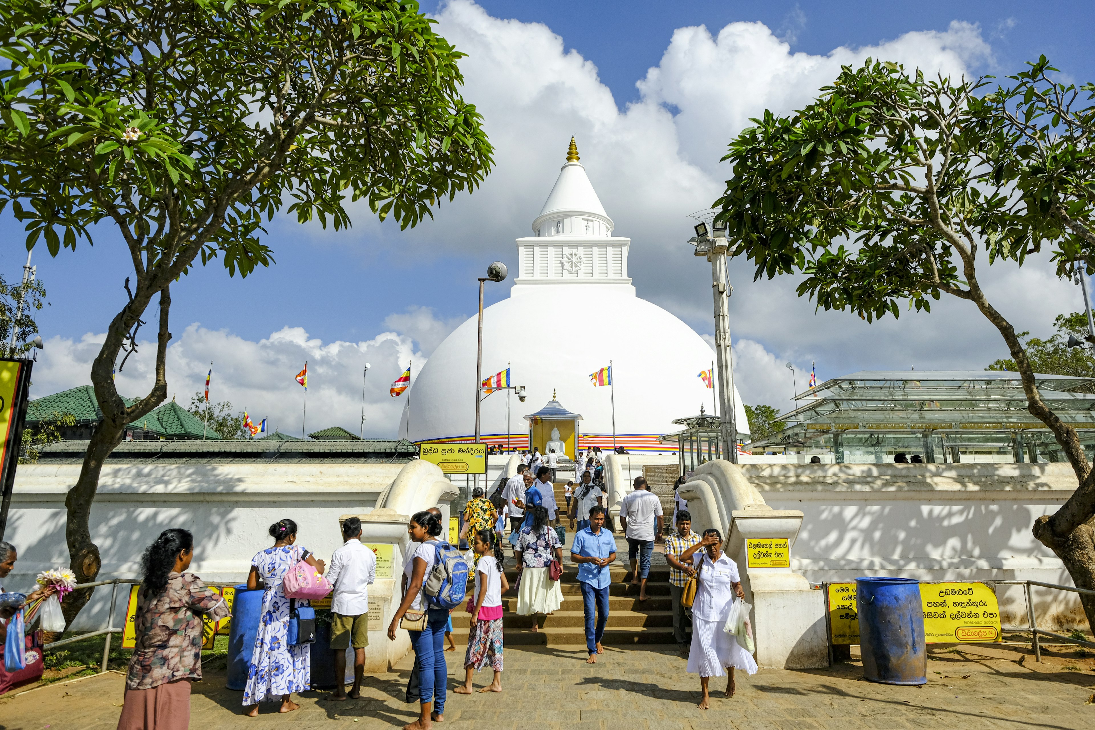 Pilgrims at the Kirivehara Buddhist Stupa, Kataragama