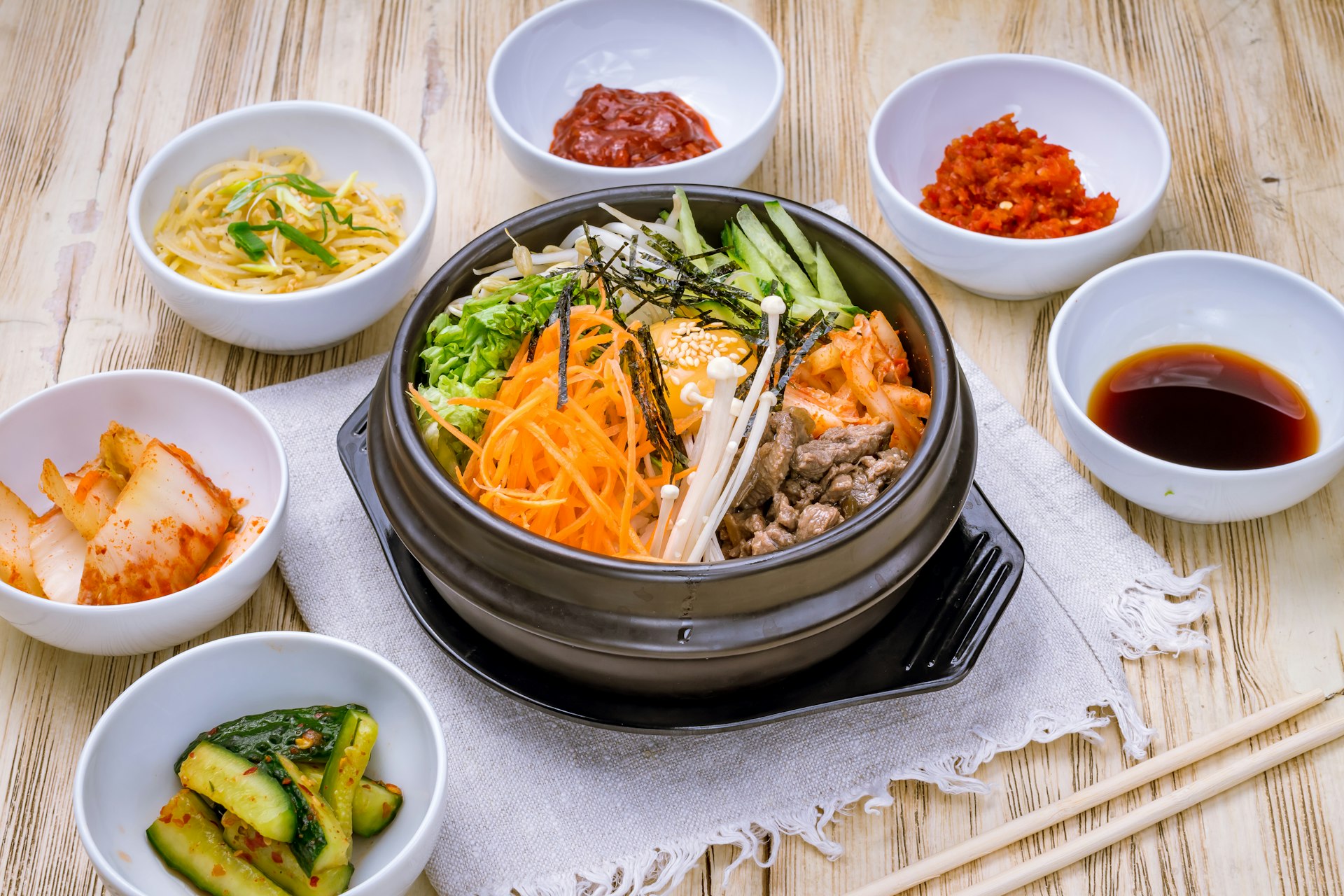 Bibimbap, a staple of Korean cuisine 