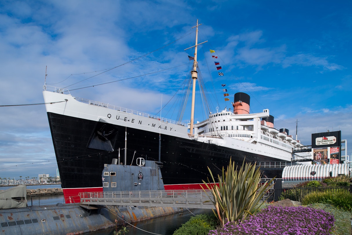 LOS ANGELES, CA - MARCH 21: View of The Queen Mary on March 21, 2018 in Los Angeles, California.  (Photo by RB/Bauer-Griffin/GC Images)