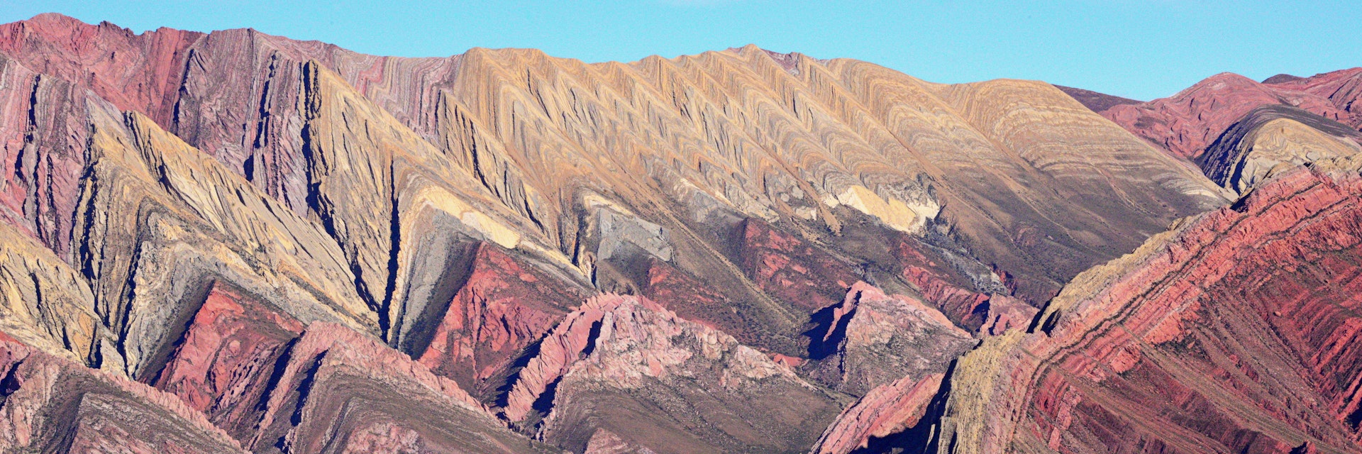 Aerial of a mountain range in Salta.