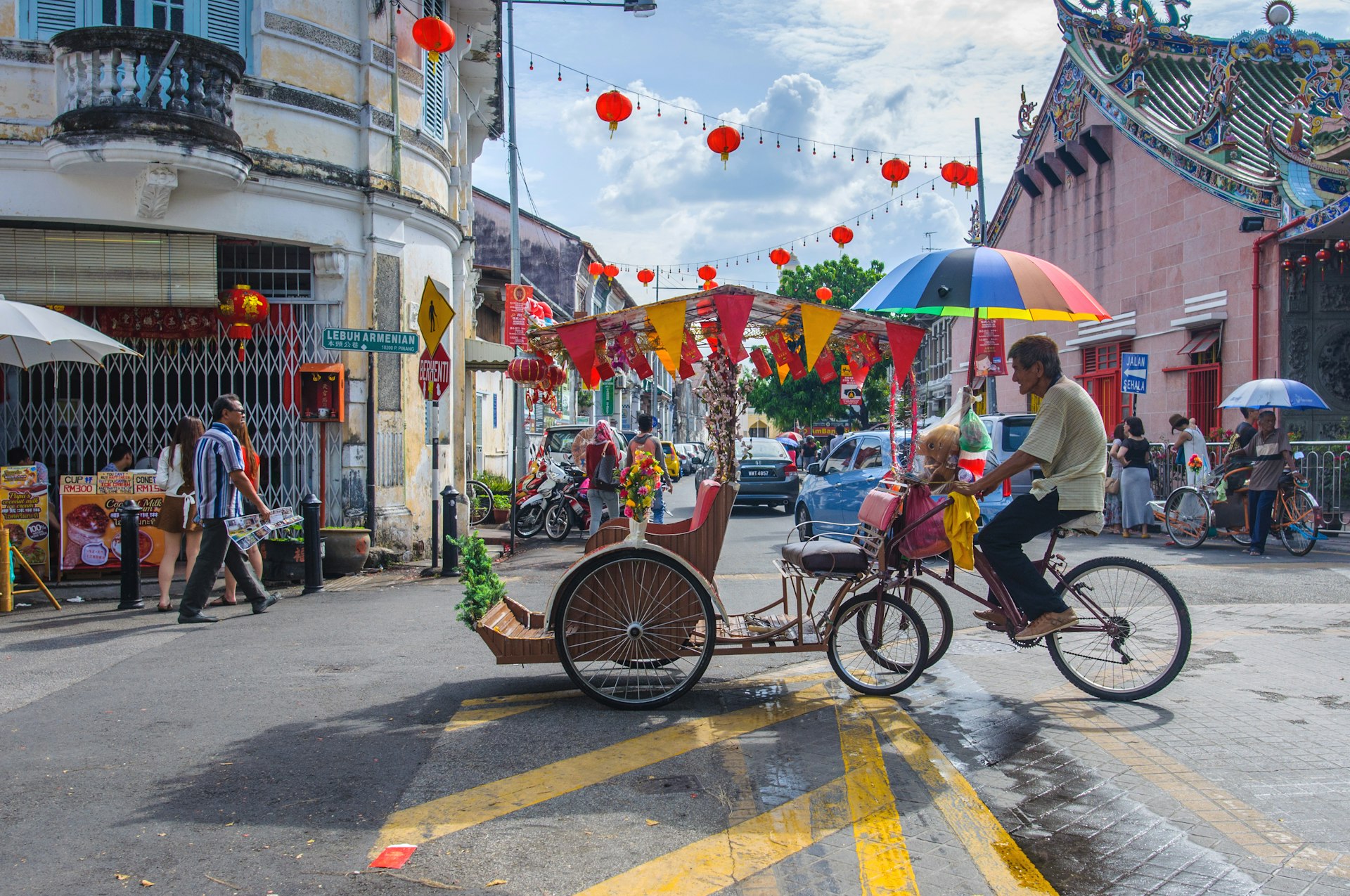 A rickshaw driver in old George Town, Penang