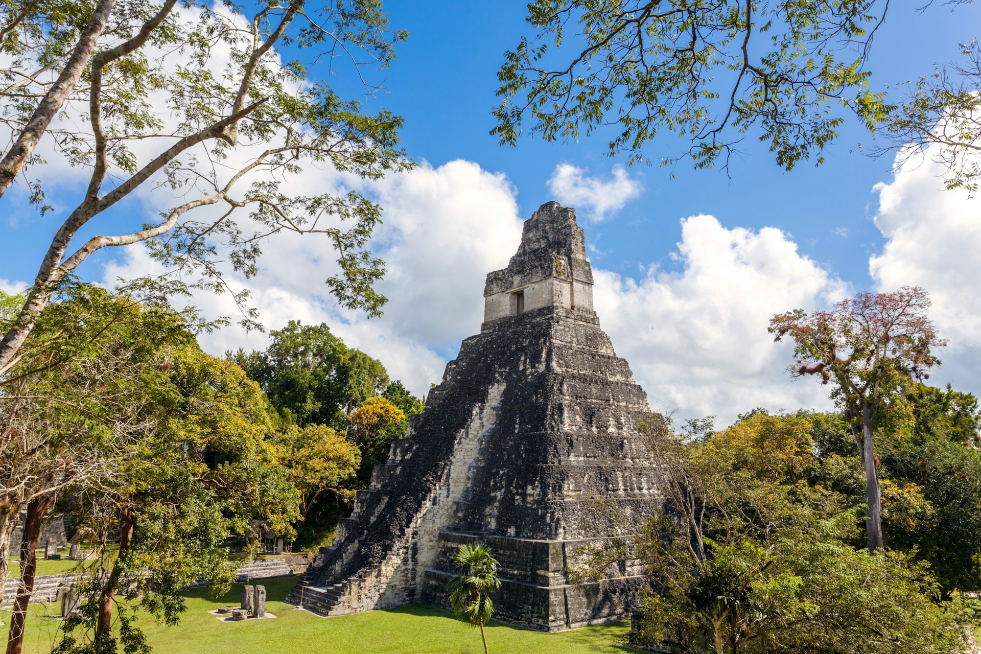 Temple I in the main plaza at Tikal, Guatemala