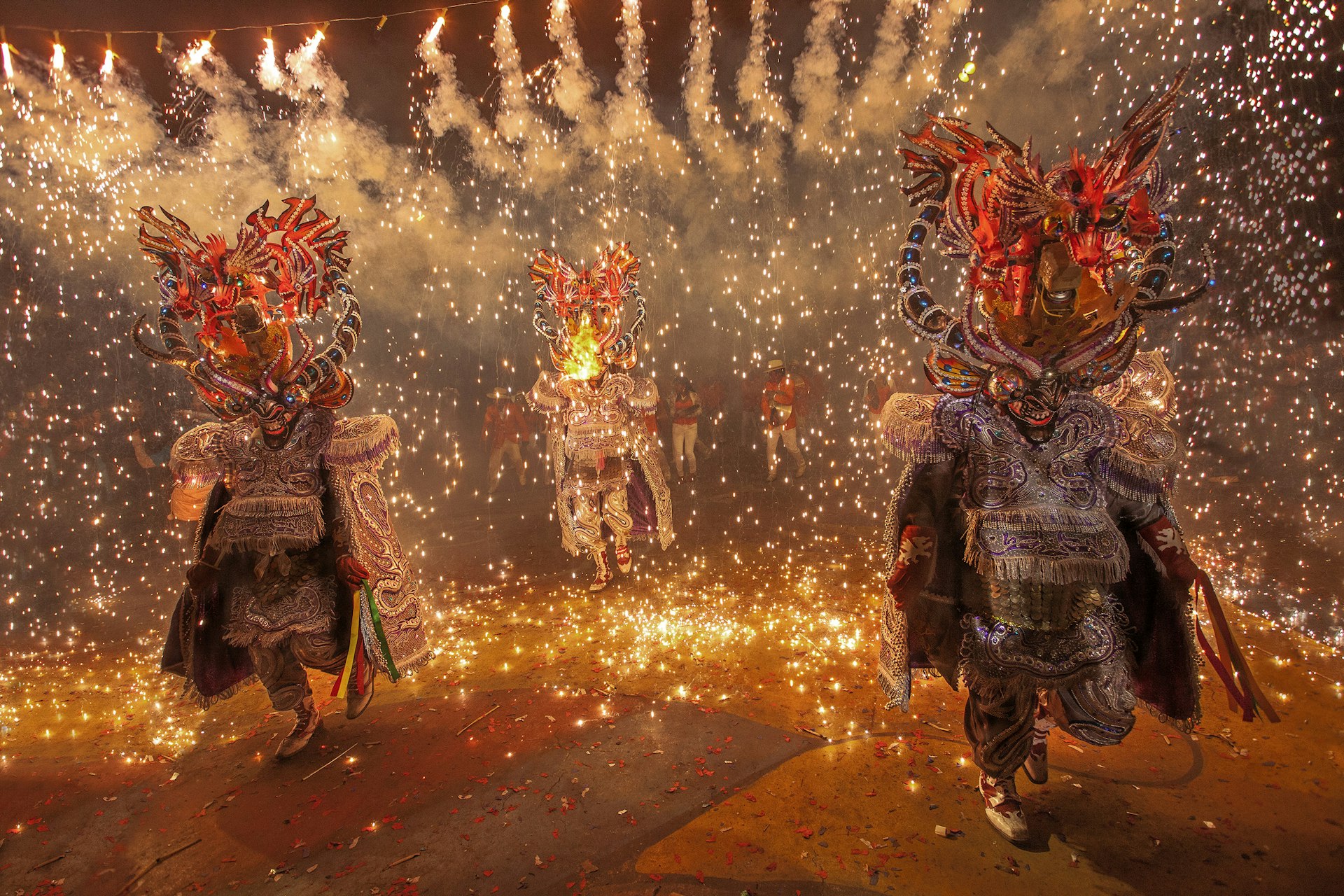 Costumed participants in the colorful Carnival de Oruro