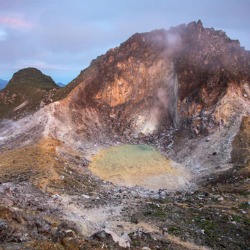 Sibayak volcano at sunrise, northern Sumatra, Indonesia; Shutterstock ID 283076438; your: Bridget Brown; gl: 65050; netsuite: Online Editorial; full: POI Image Update