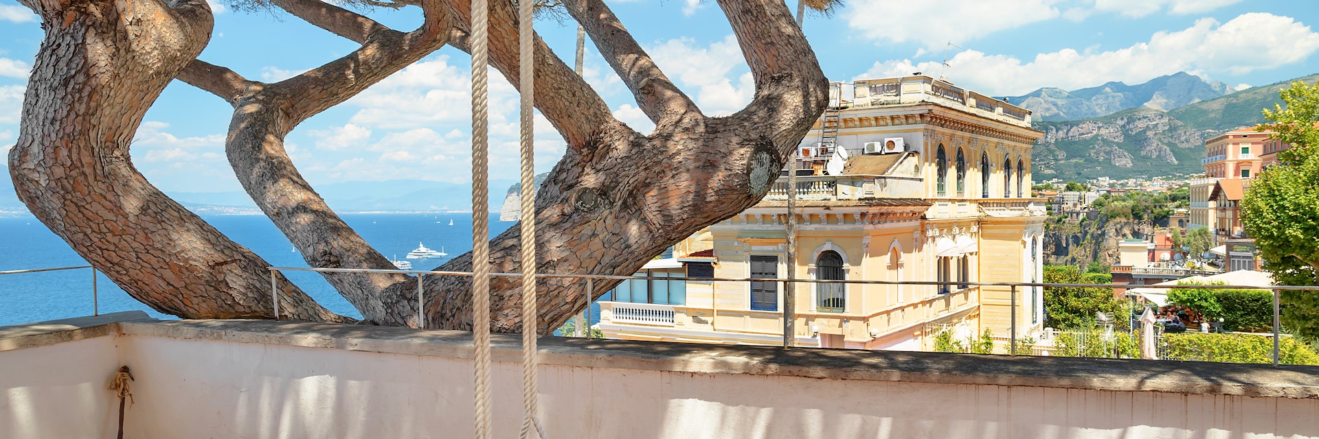 Raffaele Celantano was born in Sorrento.  Over the years he has documented daily life of Sorrento locals and black and white prints 'The Italian Collection' are displayed on the second floor of the Chiostro di San Francesco.  The swing used in the photograph taken by local artist Raffaele Celantano.