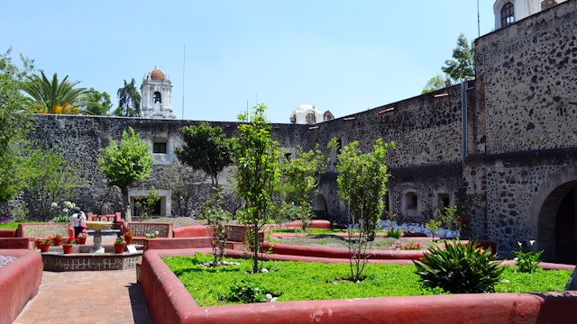 coyoacan, Mexico city-abril 10, 2015: Church churubusco, Museum of Interventions, Historic site,
Ex-Convento de Churubusco
convent
