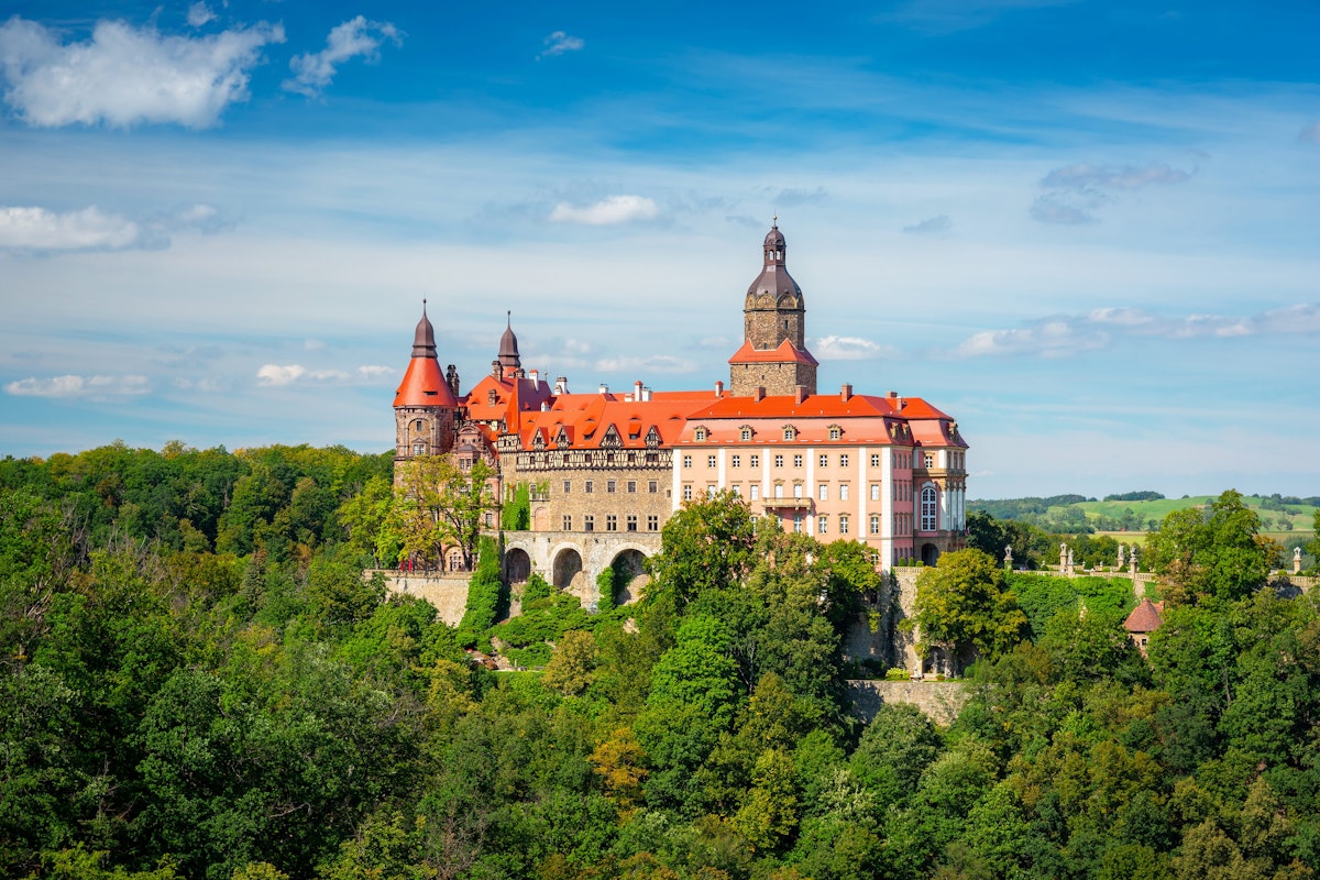 Wałbrzych, Poland - September 8, 2020: Beautiful architecture of the Książ Castle in Lower Silesia, Poland.; Shutterstock ID 1828256156; your: Bridget Brown; gl: 65050; netsuite: Online Editorial; full: POI Image Update