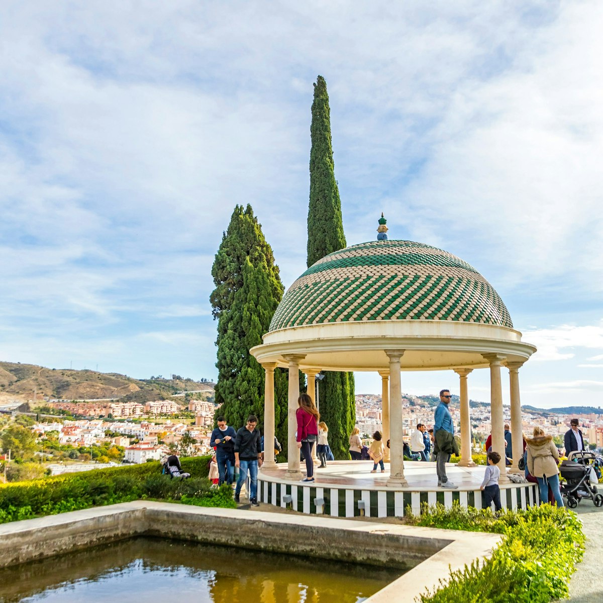 Historic viewpoint in Jardin Botanico La Concepcion in Malaga. 
