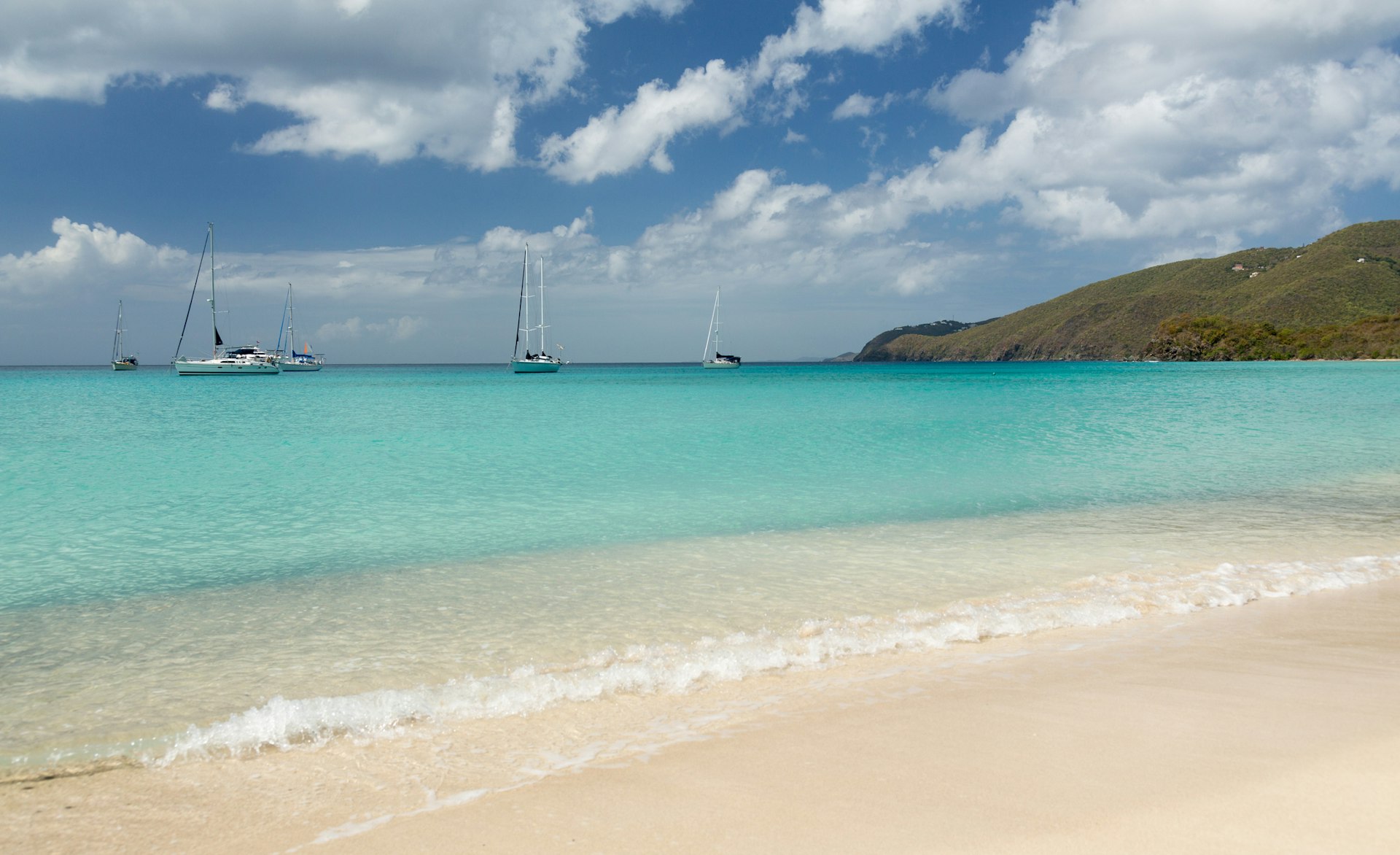 The blue waters of Brewers Bay in St Thomas