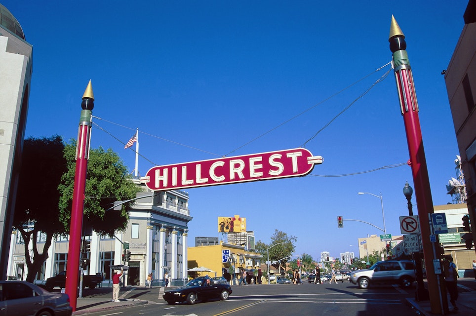CA, San Diego, Hillcrest sign at University Ave - stock photo

Hillcrest Gateway
