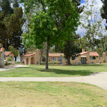 House of Pacific Relations International cultural cottages set in Balboa Park in San Diego, CA - stock photo
House of Pacific Relations