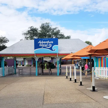 Tampa, Florida, U.S.A - November 4, 2021 - The empty front entrance at Adventure Island Water Park; Shutterstock ID 2091524860; your: Bridget Brown; gl: 65050; netsuite: Online Editorial; full: POI Image Update