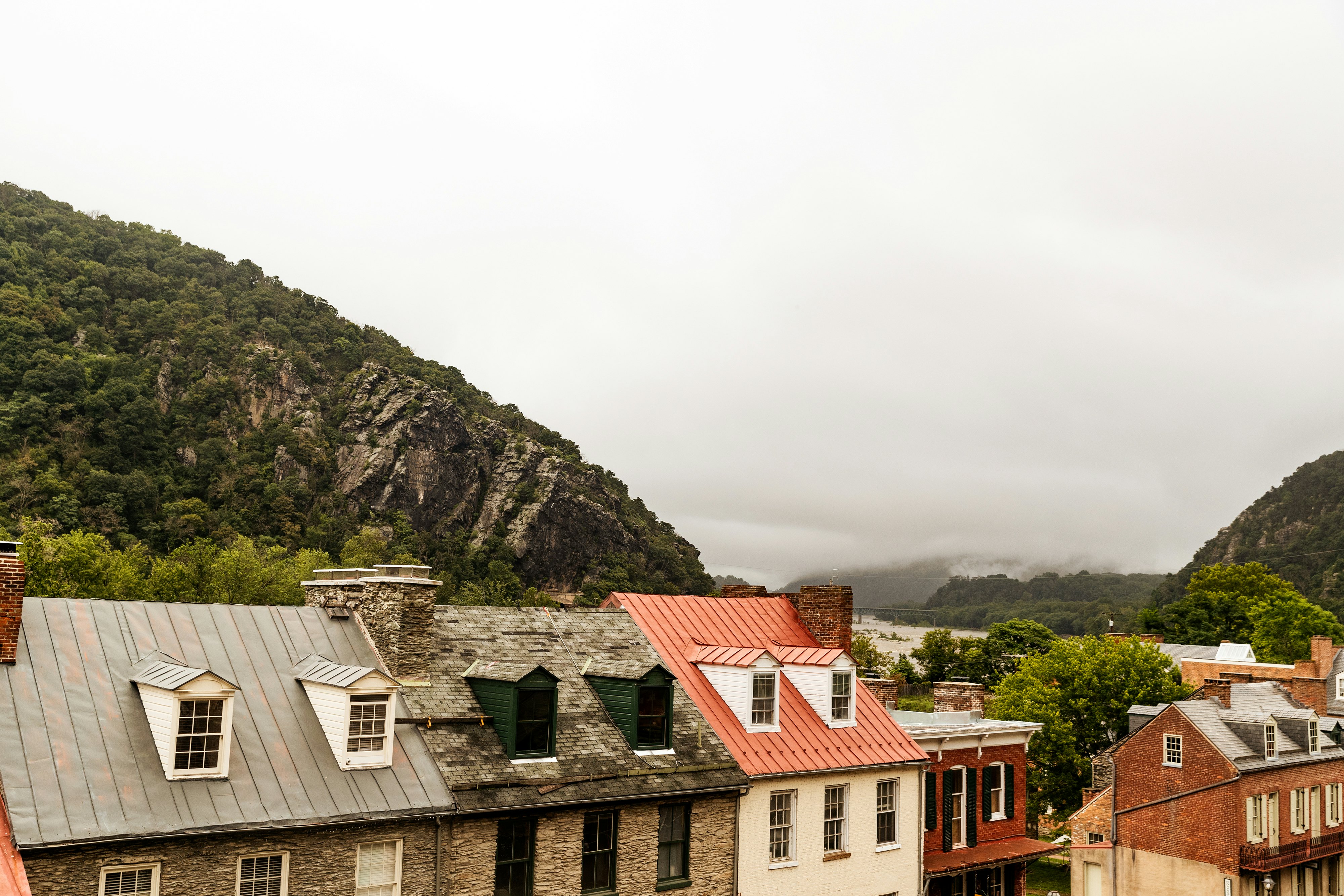 The town of Harpers Ferry, West Virginia is well-preserved as a National Historical Park.