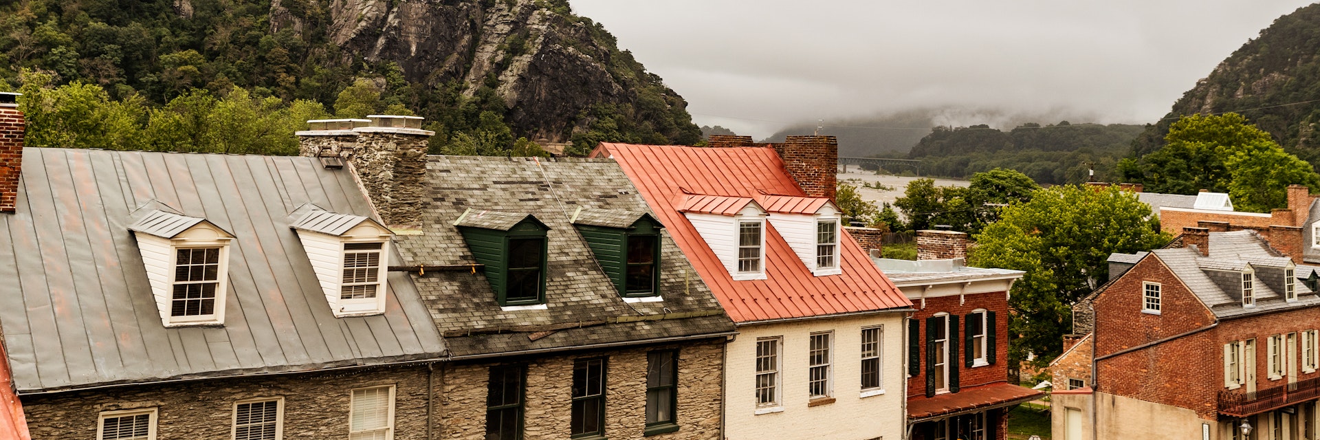 The town of Harpers Ferry, West Virginia is well-preserved as a National Historical Park.