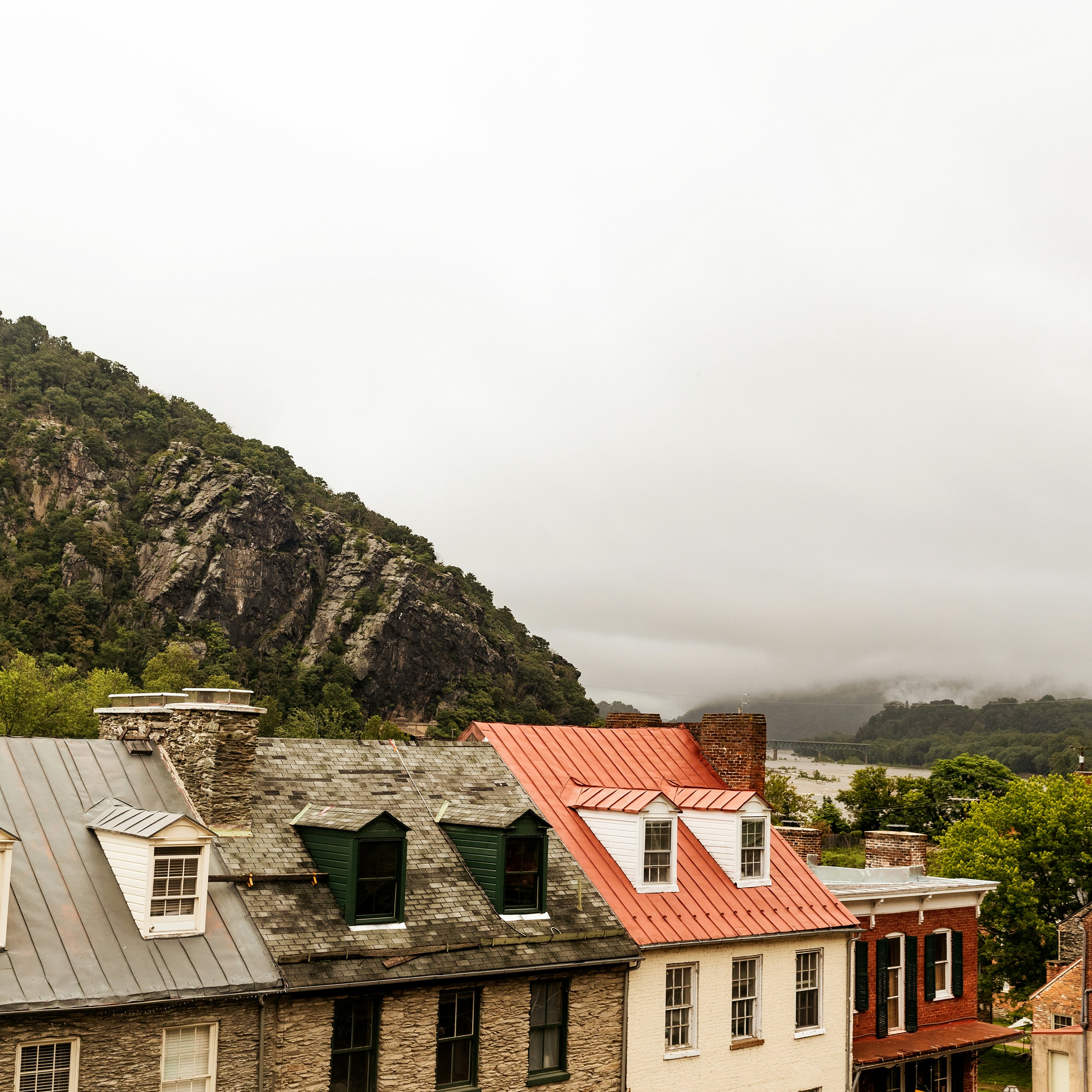 The town of Harpers Ferry, West Virginia is well-preserved as a National Historical Park.