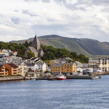 Hammerfest with church in the north of Norway