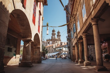Street in the old town of Pontevedra, Galicia, Spain