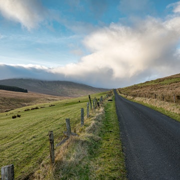Remote mountatin road going over the Sperrin Mountains in Northern Ireland