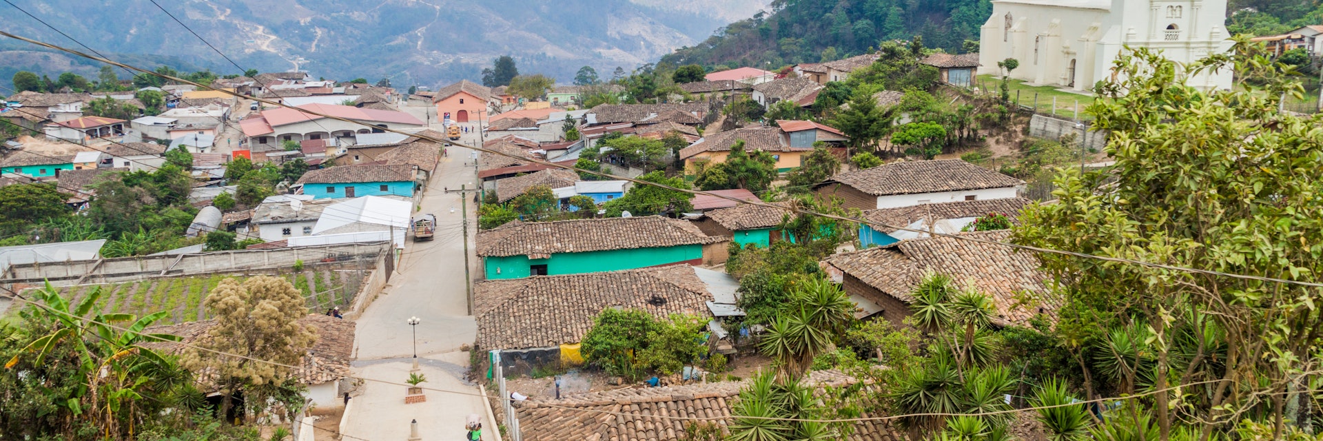 Aerial view of Belen Gualcho village, Honduras