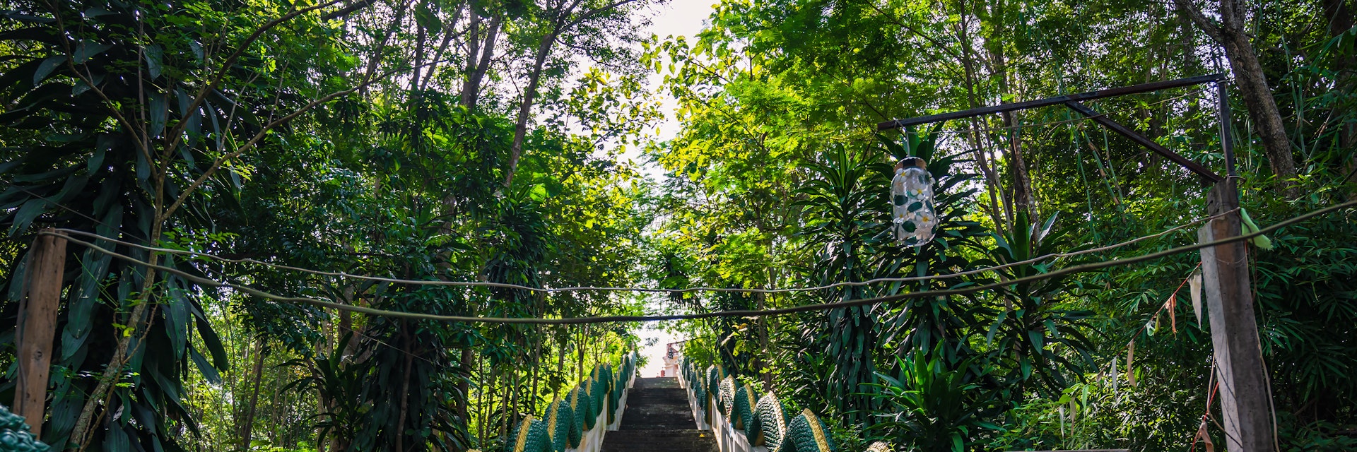 Phu chang noi stairway with naga statue at chiang khan loei thailad.Chiang Khan is an old town and a very popular destination for Thai tourists