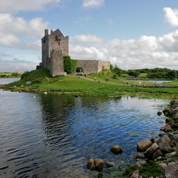 View of the Dunguaire Castle, Kinvara Bay, Galway, Ireland