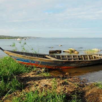 boat in Lake Victoria in Mwanza Tanzania