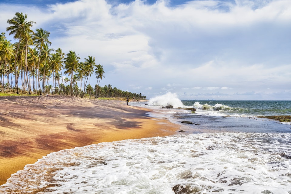 natural beach of Negombo in Sri Lanka