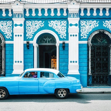 Old vintage car on the street, Camagüey Cuba
