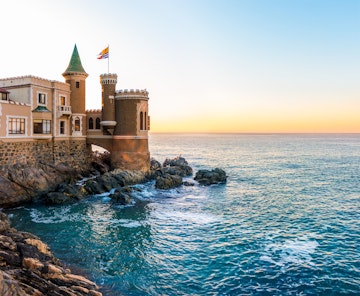 A historic castle overlooking the sea in Vina del Mar, Chile