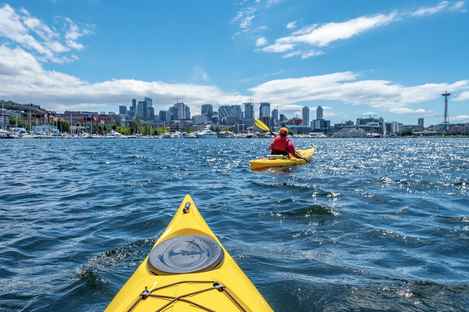 Kayaking at Lake Union in Seattle, Washington