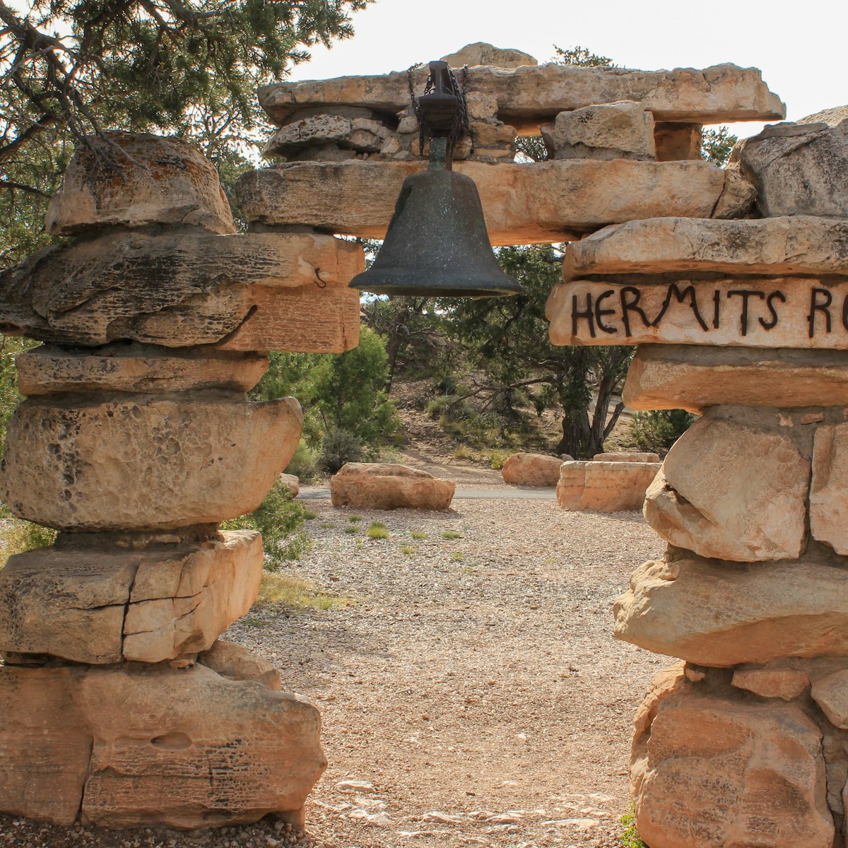 Entry arch of Hermits Rest in the Grand Canyon National Park.