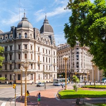 BUENOS AIRES, ARGENTINA - FEB 15, 2014: Plaza de Mayo (May square) in Buenos Aires, Argentina. It's the hub of the political life of Argentina since May 25, 1810 revolution that led to independence