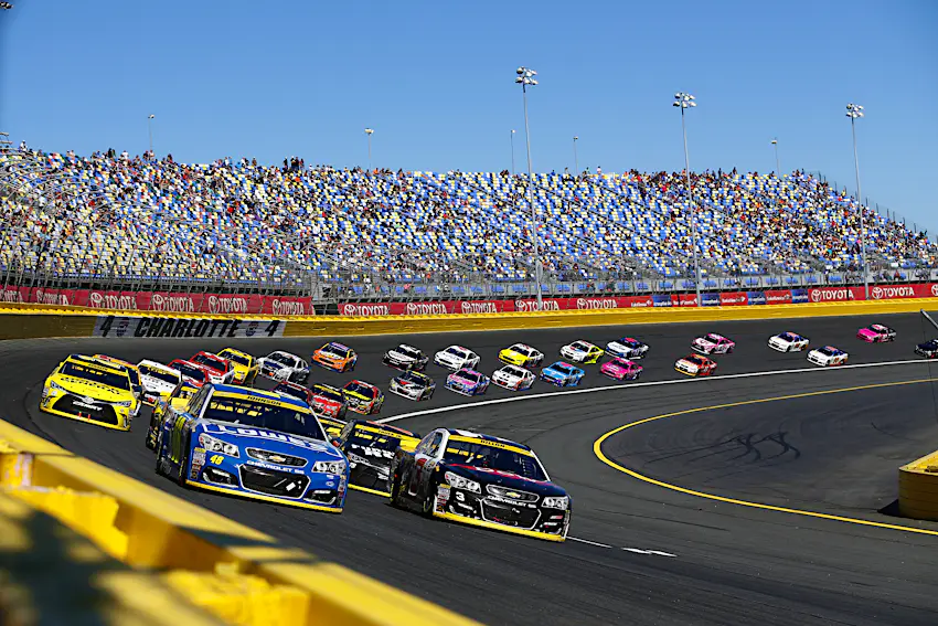 Get behind the wheel at Charlotte Motor Speedway, one of the most fun things to do in Charlotte Jimmie Johnson (48) and Austin Dillon (3) lead the field to a restart during the Bank of America 500 at the Charlotte Motor Speedway in Concord.