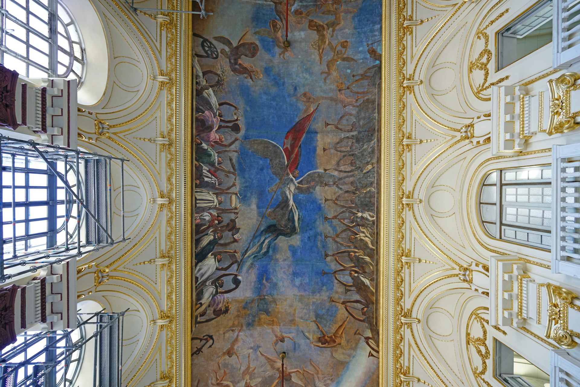 Painted ceiling inside the Museum of the Revolution (Museo de la Revolucion), which is housed in the former Presidential Palace.