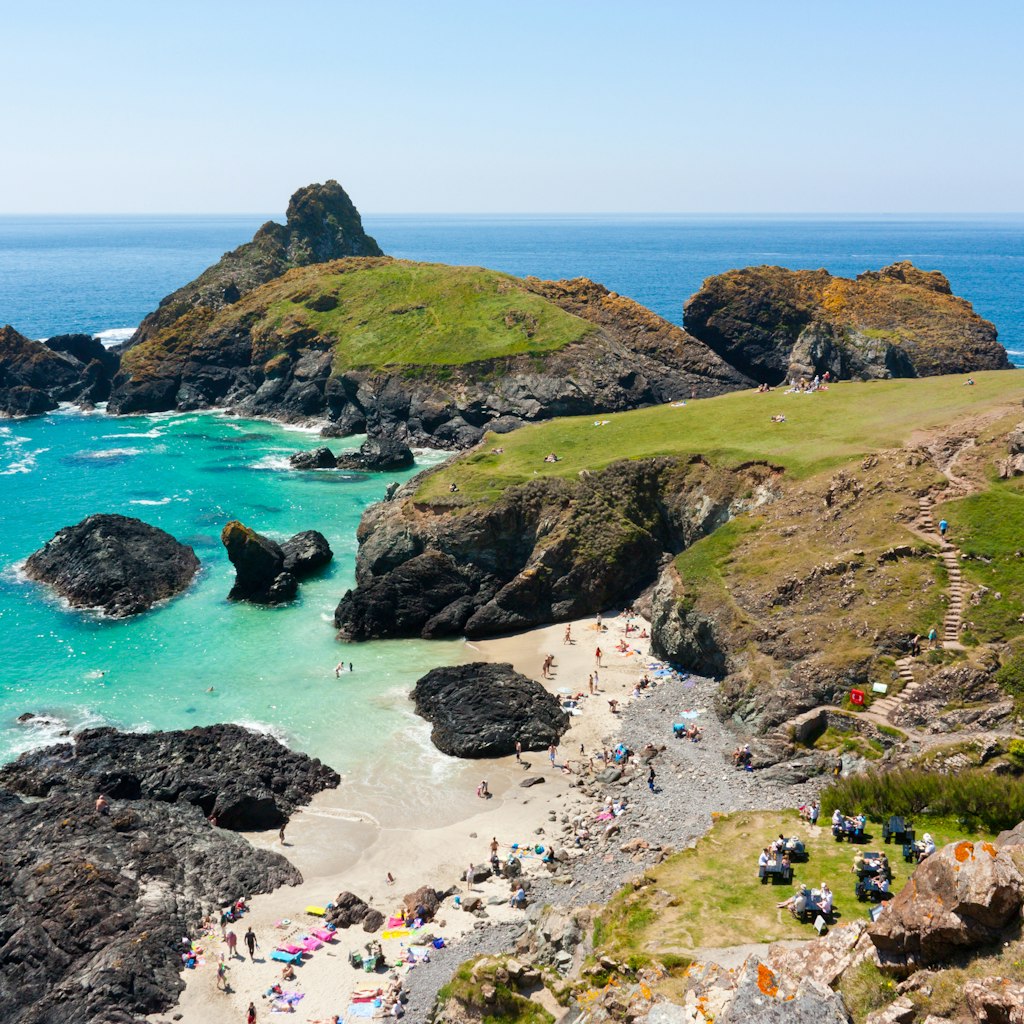 Beautiful clear day at Kynance Cove Cornwall England