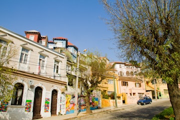 VALPARAISO - JUNE 09: Streets in  Concepcion and Alegre districts of the protected UNESCO World Heritage Site of Valparaiso on June 9, 2013 in Valparaiso, Chile; Shutterstock ID 142424644; your: Erin Lenczycki; gl: 65060; netsuite: Online Editorial; full: Destination Page